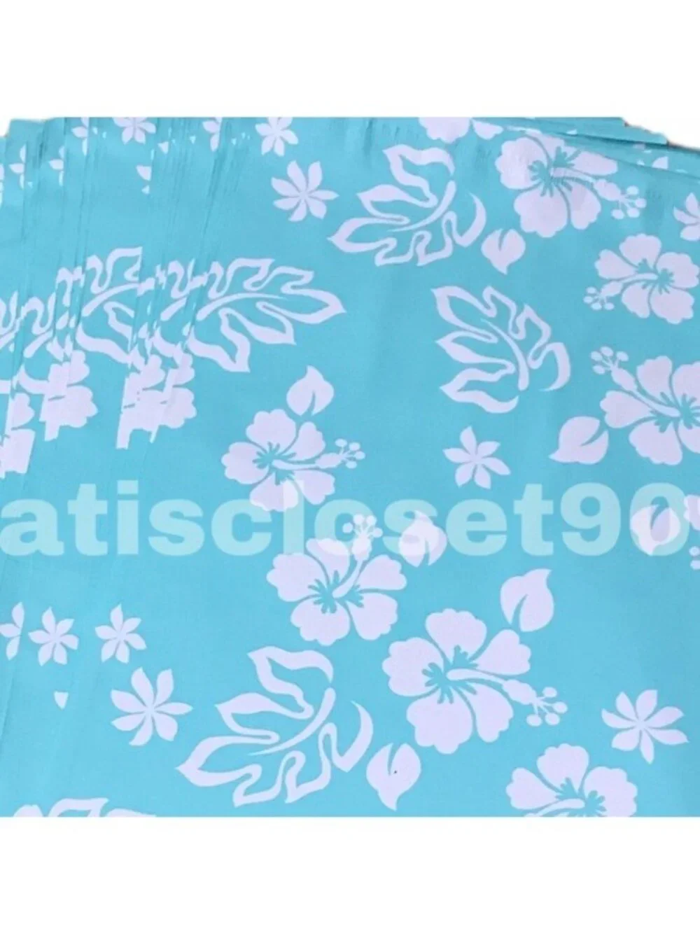 20 poly mailers blue with Hawaiian flower 10x13